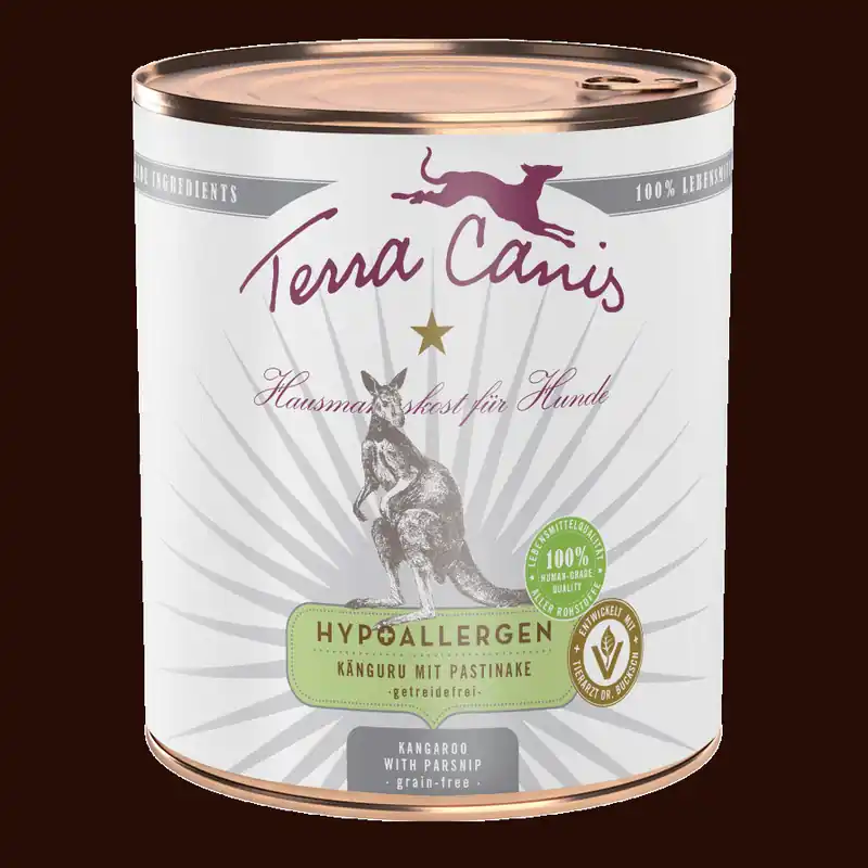 Sparpaket 24 x 800 g Terra Canis Hypoallergen Känguru mit Pastinake Hunde Nassfutter Bestpreis